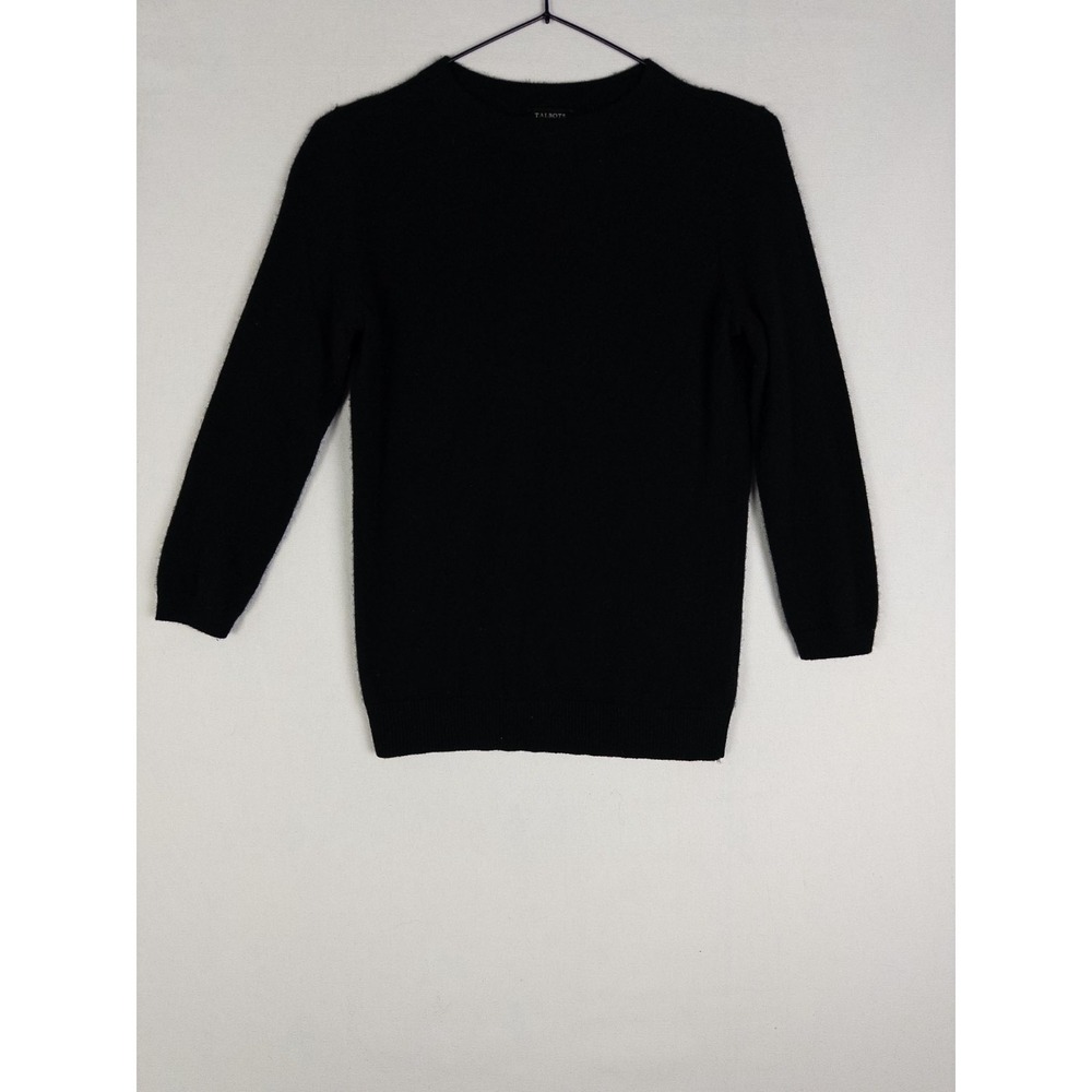 Talbots 100% Pure Cashmere Sweater‎ Womens XS Black Pullover Knit Casual